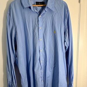 Ralph Lauren Men's Big & Tall Sky Blue Button Shirt